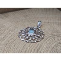 Echt zilveren hanger met chalcedoon 